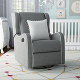 NIB! Angel Line Rebecca Upholstered Swivel Gliding Recliner, Grey Linen! Retails $755 w/tax!