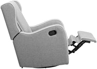 NIB! Angel Line Rebecca Upholstered Swivel Gliding Recliner, Grey Linen! Retails $755 w/tax!
