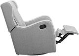 NIB! Angel Line Rebecca Upholstered Swivel Gliding Recliner, Grey Linen! Retails $755 w/tax!
