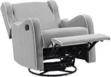 NIB! Angel Line Rebecca Upholstered Swivel Gliding Recliner, Grey Linen! Retails $755 w/tax!