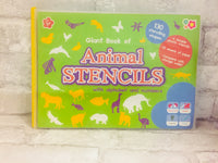 Brand new Giant Book of Animal Stencils! 5 durable plastic stencils, 130 shapes, 10 sheets of paper & storage wallet!