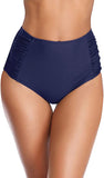 New with tags! Anne Cole Women's Standard Shirred High Waist Tummy control Swim Bottom, Navy, Sz L! Retails $64+
