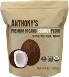 New sealed Massive Bag of Anthony's Premium Organic Coconut Flour, 4 Lb! BB: 6/18/22, Retails $5O+