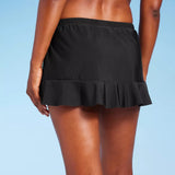 New Women's Ruffle Swim Skirt - Aqua Green® Black Sz 2X