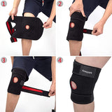 New Knee Brace Support, Arespark Breathable Knee Sleeve, Elastic Compression Knee Protector for Knee Stability and Recovery Aid, Neoprene Open Patella Dual Stabilizers(Black), One size!
