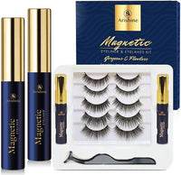 New in package! Arishine 5 Pairs Reusable Magnetic Eyelashes and 2 Tubes of Magnetic Eyeliner Kit - No Glue Needed
