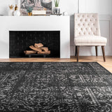 New nuLOOM Arlena Vintage Area Rug, 4' x 6', Black! Made in Turkey!
