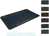 New Arteck Universal Backlit 7-Colors & Adjustable Brightness Ultra Light & Slim Portable Wireless Bluetooth 3.0 Keyboard