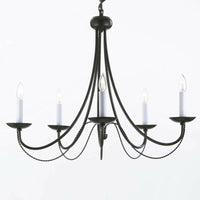 Wrought Iron Black Weigand 5 - Light Candle Style Classic / Traditional Chandelier by Astoria Grand! Retails $260 W/Tax!