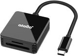 New SD Card Reader, atolla USB 3.0 Portable Micro SD Card Reader, 2-in-1 USB-C [Thunderbolt 3] Memory Card Reader for SDXC, SDHC, SD, MMC, RS-MMC, Micro SDXC, Micro SD, Micro SDHC Card and UHS-I Cards