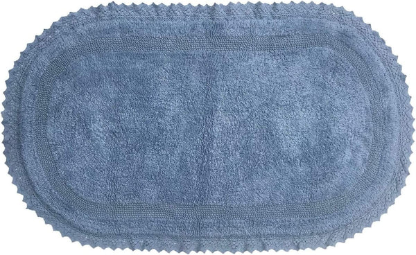 New Home Weavers Auburn Collection Absorbent Cotton, Soft Rug, Machine wash dry, 21"x34", Blue! Made in India! Retails $41US+
