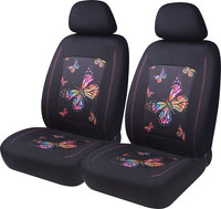 New AUTO DRIVE Butterfly Car Seat Cover Kit Including Steering Wheel Cover and Car Decal