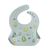 New Loulou Lollipop Soft, Waterproof Silicone Feeding Bib for Babies and Toddlers Ages 3-36 Months! Avocado Print!