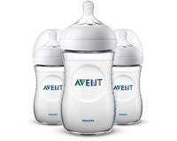 Philips Avent Natural Baby Bottles, Clear, 9oz, 3pk