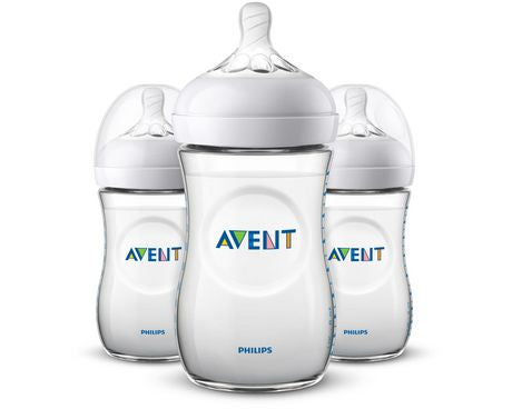 Philips Avent Natural Baby Bottles, Clear, 9oz, 3pk