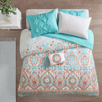 Avery 8-Piece Aqua Full Comforter Set by Intelligent Design! Includes comforter, sheet set, decorative pillow!