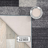 New Modern Boxes Design Non-Slip (Non-Skid) Runner Rug 2' X 7' (22" X 84") Grey!