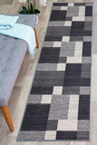 New Modern Boxes Design Non-Slip (Non-Skid) Runner Rug 2' X 7' (22" X 84") Grey!