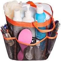 Portable Mesh Shower Caddy, Quick Dry Hanging Toiletry Tote Bag Organizer, Great for Home, Camping, Beach, Dorm etc - Orange