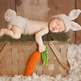 New Newborn Baby Easter Rabbit Costume Photography Props Outfit Knit Hat Pants Set