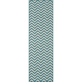 New Vibrant Great Quality Indoor/Outdoor Runner, Baja Chevron Blue 2 ft. 3 in. x 7 ft. 6 in. Indoor/Outdoor Runner! Made in Egypt! Retails $176+