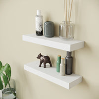 Modern Floating 2 Piece Wall Shelf Set (Set of 2) by Ballucci, White! Retails $96+ on Sale