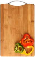 New Large Non-Slip Wooden Bamboo Cutting Board with Antibacterial Surface Stainless Steel Handle