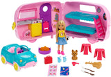 Barbie Club Chelsea Camper Playset with Chelsea Doll, Puppy, Car, Camper, Firepit, Guitar and 10 Accessories, Gift for 3 to 7 Year Olds! Retails $63+