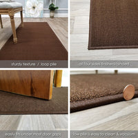 Barrios Hooked Dark Brown Area Rug non slip rubber backed, 2 Ft 8" X 6 Ft!