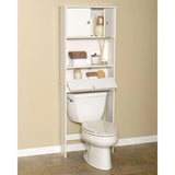 New Fully Assembled, comes in 2 pieces! Mainstays White Wood Spacesaver with Cabinet and Drop Door, White! Note: Inside large double door, small damage on inside door shown in pics!
