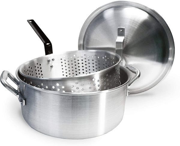 Brand new Bayou Classic 14 Quart Aluminum Fry Pot, Lid, and Basket with Cool Touch Handle! Retails $115+