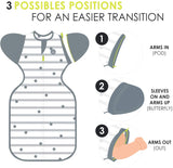 Bbluv - Sleep - 3-in-1 Evolutive Swaddle with Removable Sleeves - Safe Transition Bag Small, up to 13 lbs!