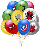 Birthday Party Supplies Set for Kids, Superhero Avengers Theme Decorations Kits Include Birthday Banner, Balloons, Cupcake Toppers, Gold Flat Ribbon