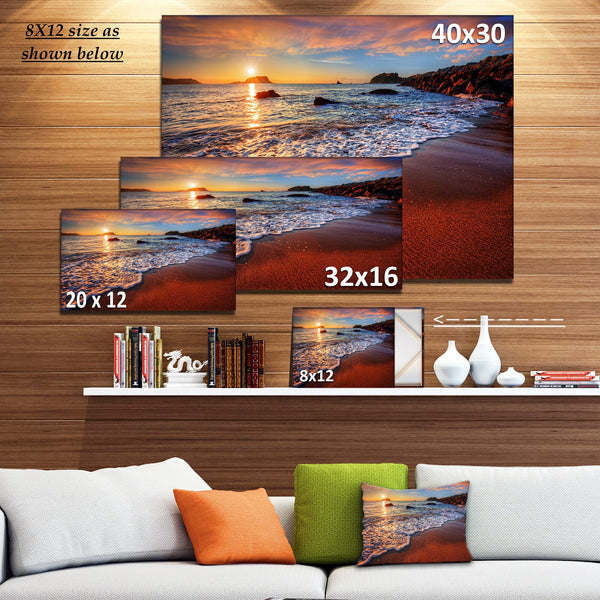 New Wayfair item! 8" H x 12" W x 1" D Stunning Ocean Beach at Sunset - Wrapped Canvas Photograph Print, Retails $55+