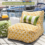 New Super Chic & Cozy Nautical Style Indoor & Outdoor Friendly Bean Bag Lounger by Majestic Home in Black & White Striped! Retails $250+