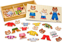 New Melissa & Doug Mix 'n Match Wooden Bear Family Dress-Up Puzzle With Storage Case (45 pcs) | Wooden Teddy Bear Puzzle, Sorting And Matching Puzzles For Toddlers Ages 3+