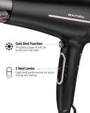 Brand new No Box, missing concentrator attachment! Tested! Beautural 1875W Hair Dryer with Stepless Airflow Speed Dial