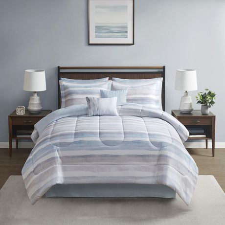 New Beautyrest 8 Piece Coastal Earthy Beach Vibe Bedding Set in KING! Includes everything but the sheets!