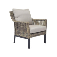 New in box! Hometrends Belmont All weather Wicker Arm Chair w/Cushions! Retails $225 w/tax!