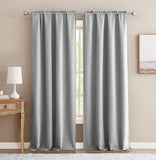 New Mainstays Bennett 84inch Window Curtain Panels in silver grey, 40x84 each