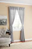 New Mainstays Bennett 84inch Window Curtain Panels in silver grey, 40x84 each
