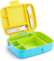 Munchkin Lunch Bento Box with stainless steel utensils, Green! Retails $30+
