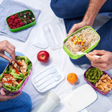 Bentgo Classic - All-in-One Stackable Bento Lunch Box Container - Modern Bento-Style Design Includes 2 Stackable Containers, Built-in Plastic Utensil Set, and Nylon Sealing Strap (Purple)