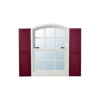 Alpha 2-Pack 14.5-in W x 47-in H Berry Louvered Vinyl Exterior Shutters!