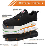 Mesily Safety Steel Toe Shoes for Men Lightweight Non Slip Work Construction Industrial Shoes - Breathable Sneakers Outdoor Resistant Composite Work Toe Shoes - Size 50 (15.5)