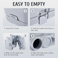 New in box! Bestco Lightweight Portable Toilet Travel Potty for Camping Hunting More, Bellows Pump! Retails $199+