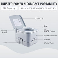 New in box! Bestco Lightweight Portable Toilet Travel Potty for Camping Hunting More, Bellows Pump! Retails $199+