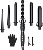 New in box! BESTOPE Curling Iron 6 In 1 Curling Wand Set with 6 Interchangeable Ceramic Hair Curler Wands with Temperature Control & LCD for All Hair Types,Included Glove and 2 Clips, 0.35 to 1.25inch