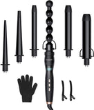 New in box! BESTOPE Curling Iron 6 In 1 Curling Wand Set with 6 Interchangeable Ceramic Hair Curler Wands with Temperature Control & LCD for All Hair Types,Included Glove and 2 Clips, 0.35 to 1.25inch
