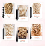 New in box! BESTOPE Curling Iron 6 In 1 Curling Wand Set with 6 Interchangeable Ceramic Hair Curler Wands with Temperature Control & LCD for All Hair Types,Included Glove and 2 Clips, 0.35 to 1.25inch
